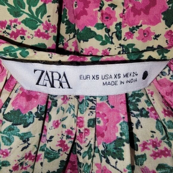 Zara Bloom into style floral long sleeve crop top size Xs - Picture 6 of 6